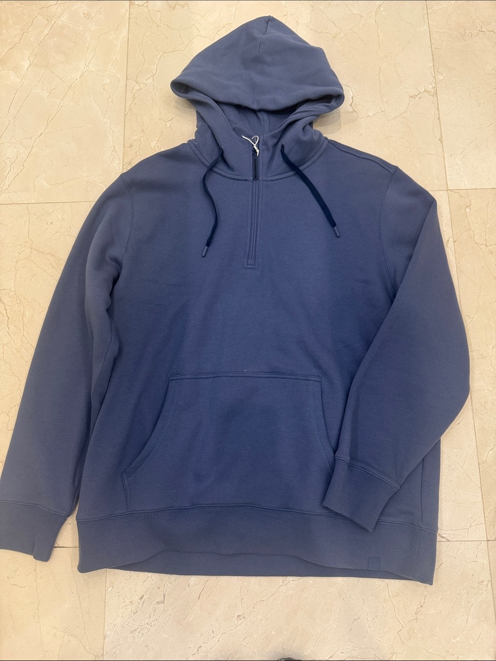 Southern Tide Men's Tide To Trail Light Indigo Half-Zip Hoodie Sweatshirt